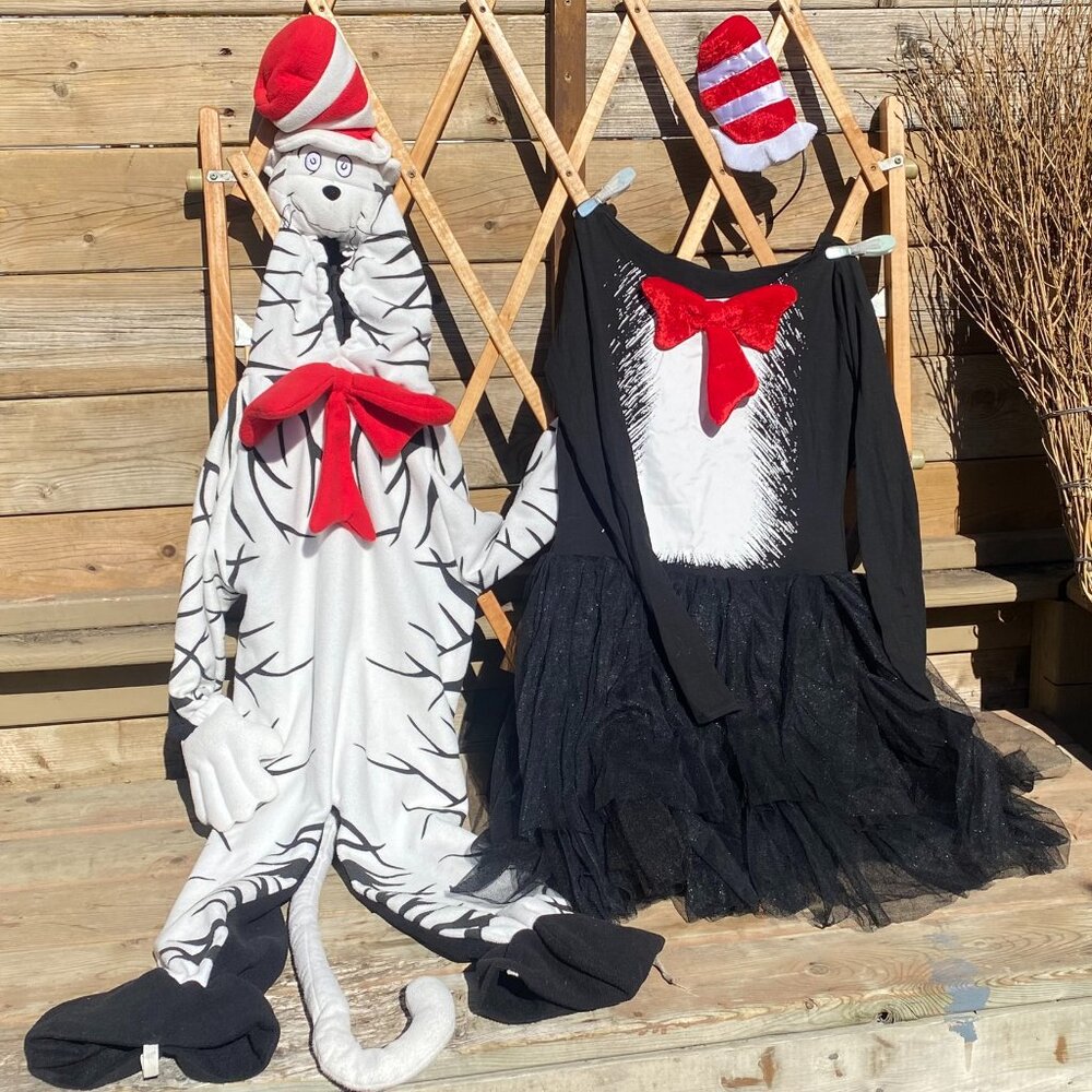 Dr. Seuss Cat in the Hat Costume Bundle: Adult Medium Tutu & Youth Set